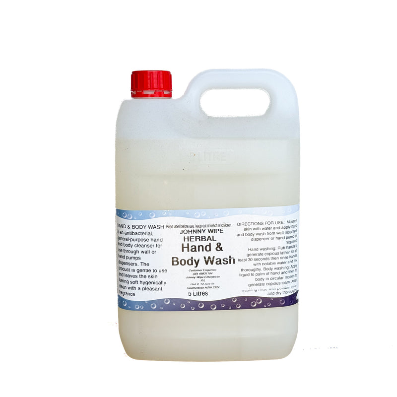 JOHNNY WIPE HERBAL HAND & BODY WASH 5LT JWHBW5