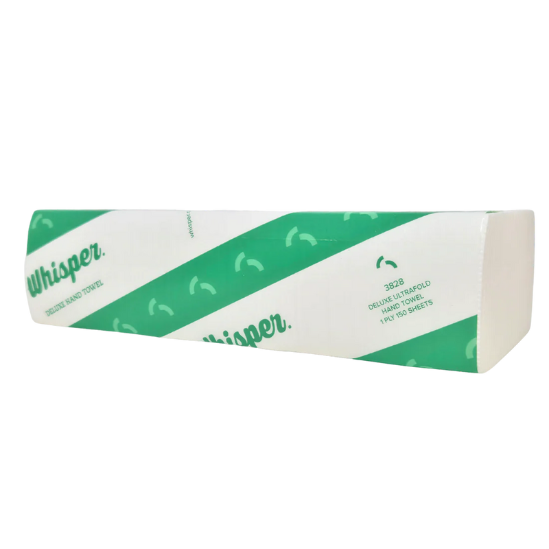 3828 WHISPER DELUXE ULTRA FOLD TOWEL 23 X 24CM 2400 SHEET/CTN