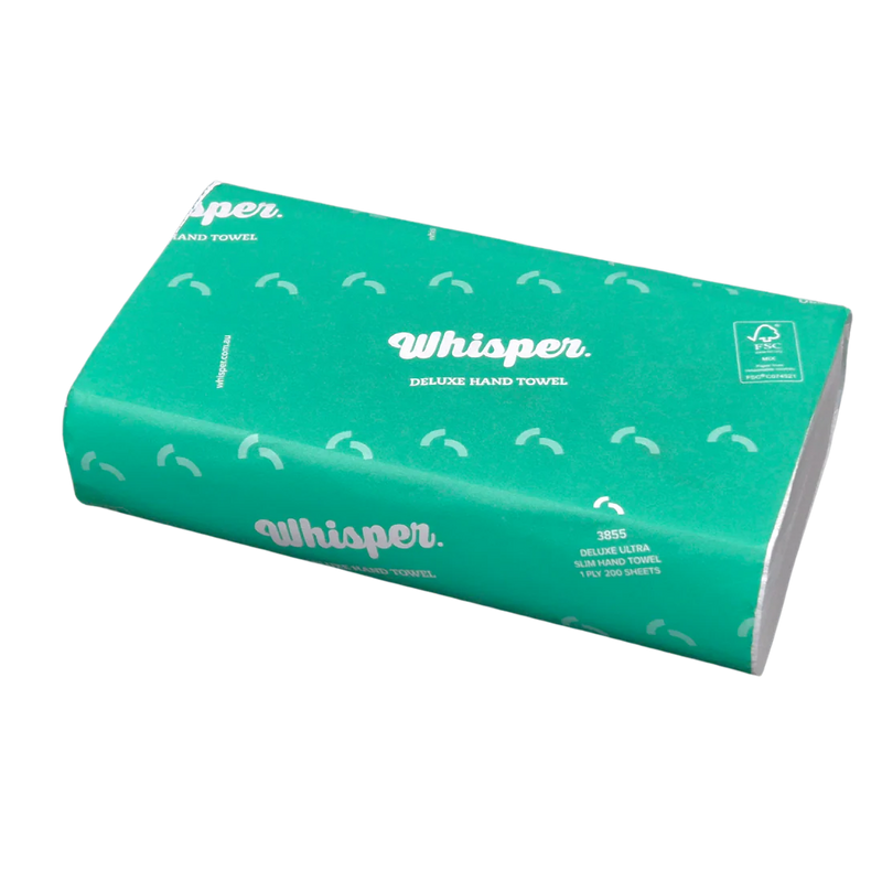 WHISPER DELUXE ULTRA FOLD TOWEL 23 X 24CM 4000 SHEET - CTN