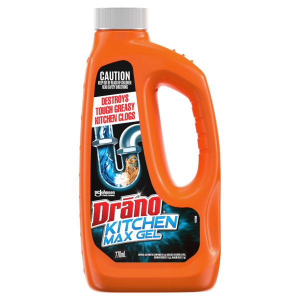 325222 DRANO KITCHEN GEL DRAIN CLEANER 770ML X 3