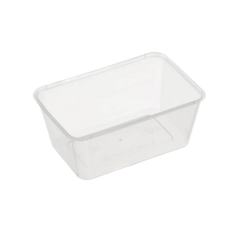 750ML FREEZER GRADE Rectangle Plastic Takeaway Food Container 500/Carton - SLV
