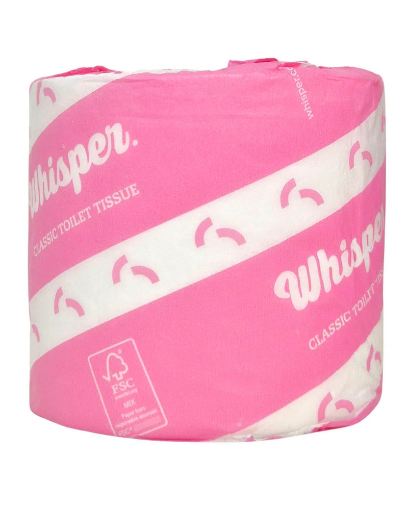 3900 WHISPER DELUXE 1PLY 1000 SHEET WRAPPED TOILET ROLL 48/CTN